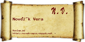 Novák Vera névjegykártya