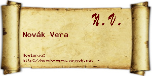 Novák Vera névjegykártya